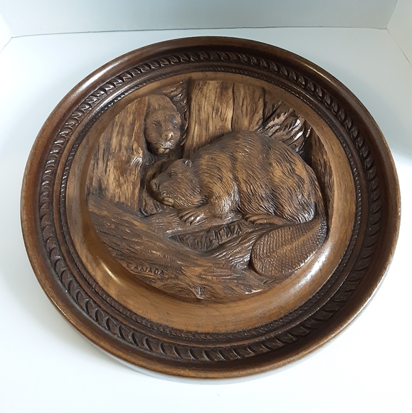 Large Rustic Beaver Plaque 14.5" Faux Wood Wall Decor Vintage Cabin Cottage Camp - Picture 5 of 12